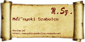 Mányoki Szabolcs névjegykártya